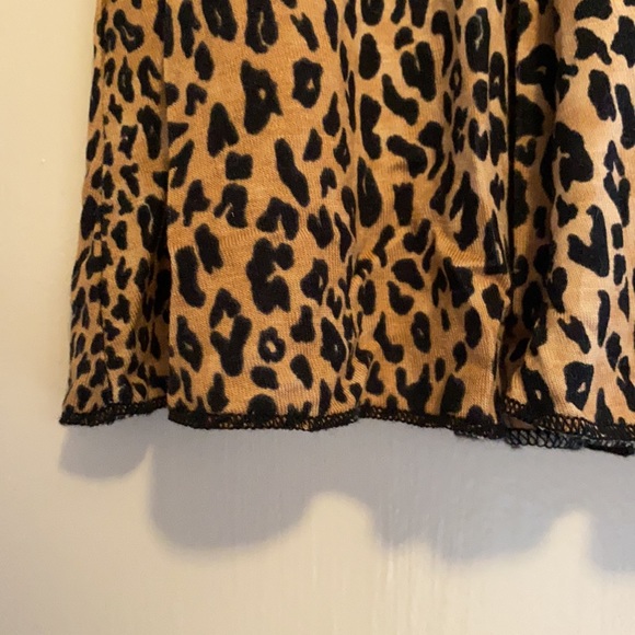 NWT Forever 21 dress sz medium leopard animal print lettuce hem - Picture 3 of 9